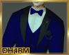 Royal blue suit + bow