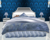 blue and silver bed