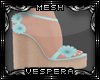 -V- Flower Wedge Heels