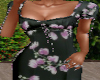 black and floral dress