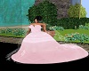 pink wedding dress+veil