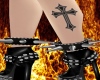 Gothic Cross Leg Tattoo