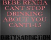 BEBE REX CANT STOP DRINK