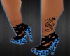 Blue Cheeta Heels