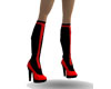 Knee red/black boots