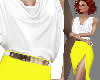 Yellow and White Dress