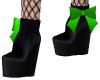Neon Bowed Ankle Boots