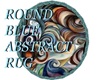 Round Blue Abstract Rug
