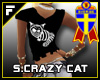 S. Crazy cat blk tshirt