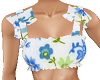 Blue Flowers Bow Top