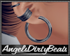 Dark silver hoop earring