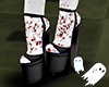 student shoes with blood