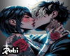 Anime Kiss Couple Cutout