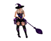 witch broom purple black
