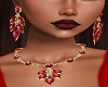 Red n Gold Earrings Set