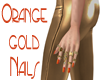 Orange Gold Nails