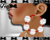 Red White Fur Earrings