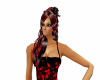 haire black and red