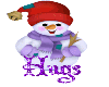 Snowman hugs sticker