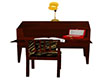 red wood desk