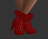 Vday Fur Boots Red