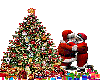 Santa kissing Mrs Claus