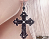 Cross Earrings | Black