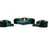 Teal and Black Heart Set