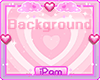 p. pink heart background