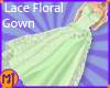 mj Mint Floral Lace Gown