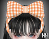 Gingham bow ♡ orange