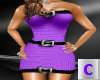 Purple Tri Belted Dress