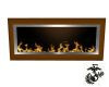 Teak Animated Fireplace