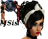 (MSis)Blk UpDo white bow