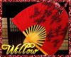 WF> Red Floral Fan