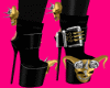 Gold Silver Skull Boots