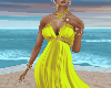 Beach Silk Dress Yellow