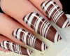 C~Brown Stripes Nails