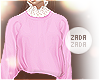 Lace Collar Sweater Pink