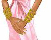 gold & pink bracelets