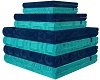 Blue/Teal Towel Stack