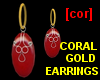 [cor] Coral gold earring