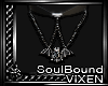 Blk/Blk Bat Necklace