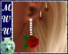 3 Rose Dangle Earrings
