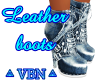 Leather boots jeans ligh
