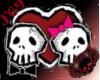 2 skull hearts