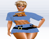 Blue Knit Mini Skirt