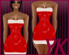 YK| Santa PVC Dress Red