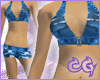 Camo Belt Bikini Top Blu