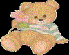 cute bear holding flower